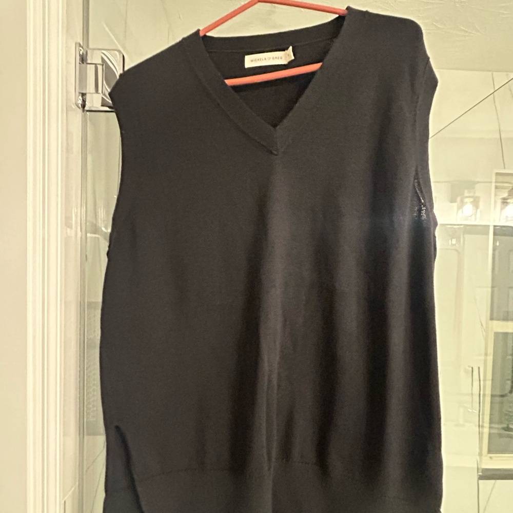 Black V neck sweater vest !